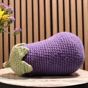 Crochet Eggplant Stuffed Toy, amigurumi, soft